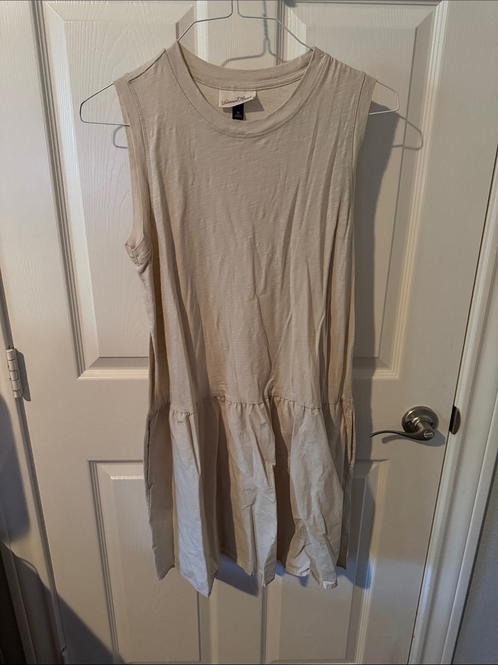 Universal Thread Sleeveless Cream Ruffle-Hem Midi Dress